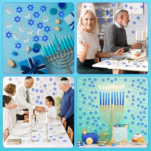 Star of David Glitter Confetti Hanukkah Party Table Decorations (Hanukkah)