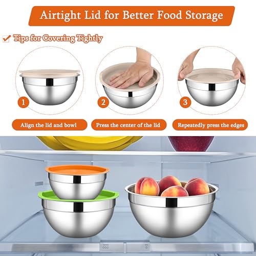Stainless Steel Metal Mixing Bowls (6 Count)