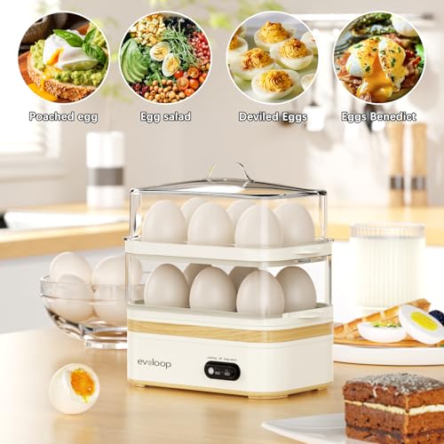Rapid Egg Cooker Electric 12 Eggs Capacity (White)