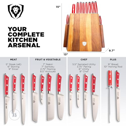 18 Pc Colossal Knife Block Set (18-Pc / Red)