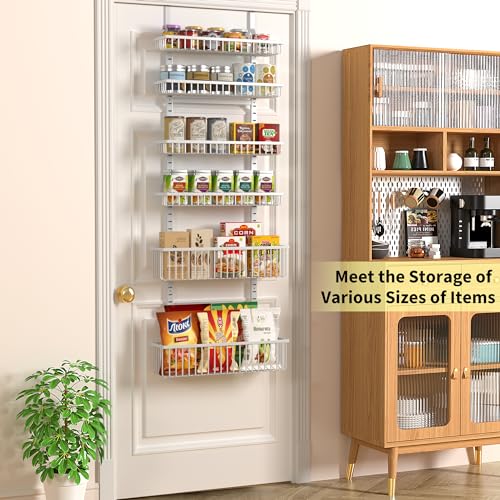 Adjustable Over the Door Organizer (White / 6-Tier)