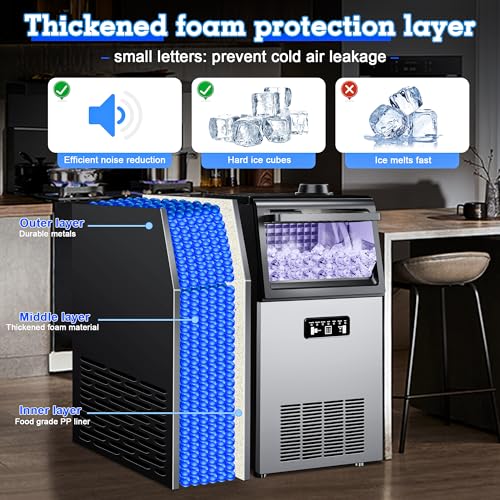 Commercial Ice Maker 100LB (100LBS/24H / Dual water inlet)