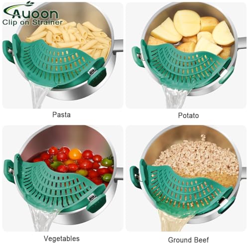 Pot Strainer Clip on Silicone (Sea Blue / Large 10.45 x 4.33 in)