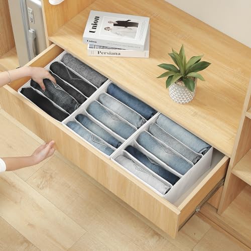 Jeans Pants Organizer for Closet (White / 5 Grids)