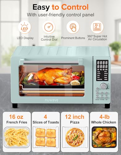Bravo Pro Smart Air Fryer Toaster Oven Countertop Combo (Mint Green)