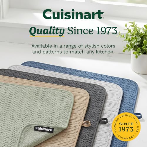 Cuisinart Dish Drying Mat for Kitchen Counter (Geostripe Jet Black)