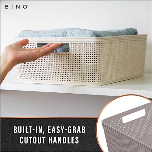 Woven Plastic Basket (Natural Grey / 5PK- S)