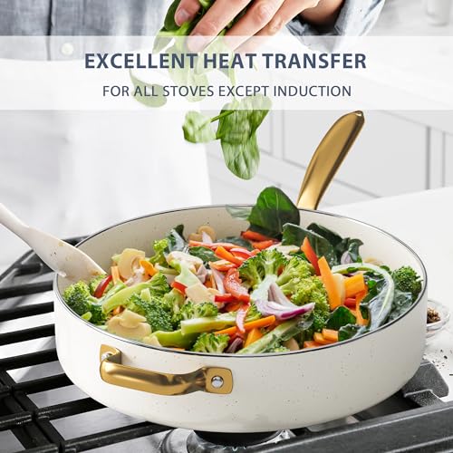 Pots and Pans Set Nonstick Granite Cookware Bakeware Set