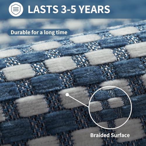 Kitchen Mat Kitchen Rugs Sets of 2 PCS Non Slip Blue 17"x30"+17"x47" (10.5 Sq Ft)