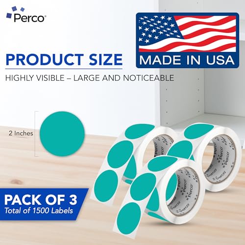 Teal Perforated Round Circle Dot Sticker 2 (Teal / 2 Inch)