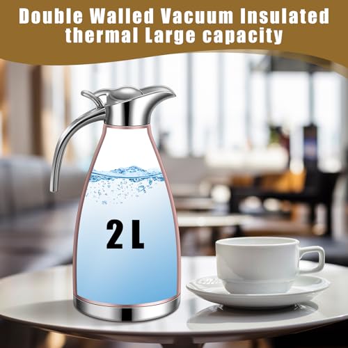 2 Pcs 68oz Thermal Coffee Carafe (Rose Gold)