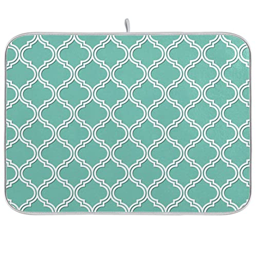 Super Absorbent Dish Drying Mat (Seamless Moroccan Pattern / 18" x 24")