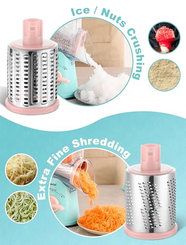 Rotary Cheese Grater Hand Crank (Tiffany Blue / 5 Blades)