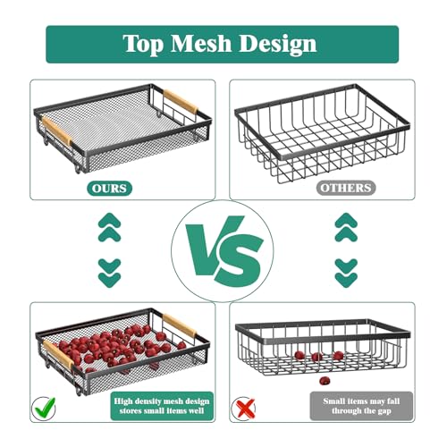 3 Tier Countertop Fruit Mesh Basket for Kitchen (3 Tier Mesh Basket Top)