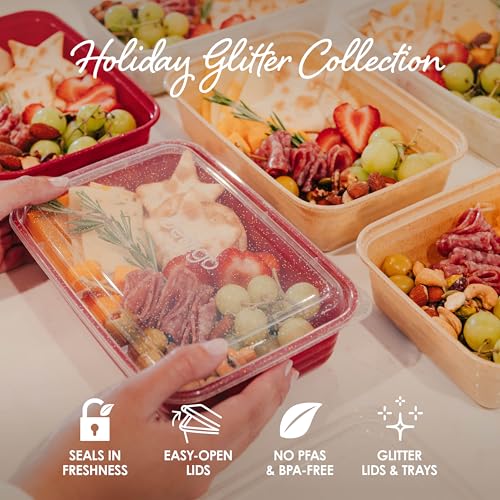 Prep 60 Piece Holiday Food Storage Set (Holiday Glitter Collection)