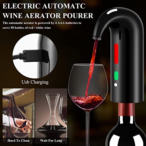 Wine Opener Valentines Day Gift Set with Electric Wine Bottle Opener (Pro Gift Set / Space Black)