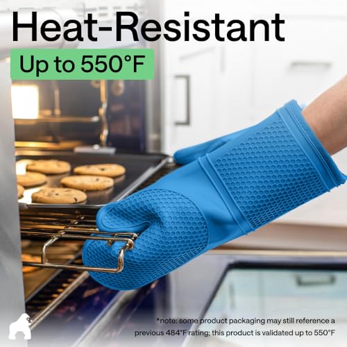 Silicone Oven Mitts (Aqua / 12.5" Oven Mitts)
