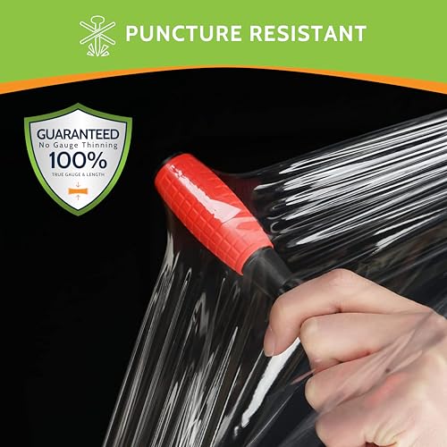 PSBM Stretch Wrap 18 Inch x 1500 Feet 80 GA EQ Heavy Duty Clear 4 Rolls (4 Count)