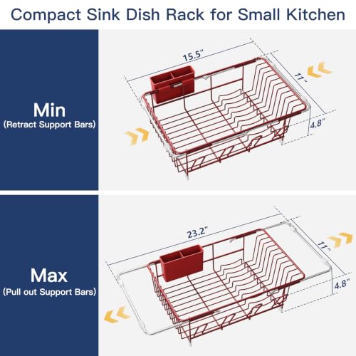 Red Dish Drying Rack in Sink (Red / For 12"-30"w Sink)