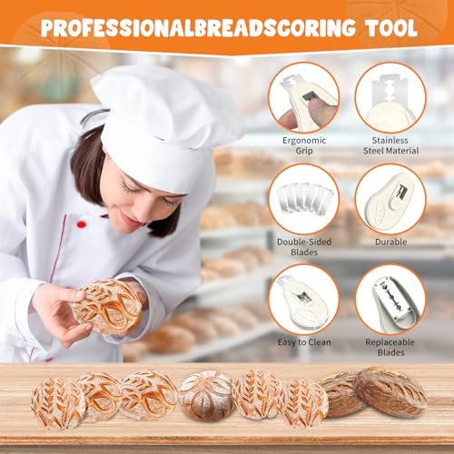 Extractable & Magnetic Bread Lame Dough Scoring Tool (Cream)