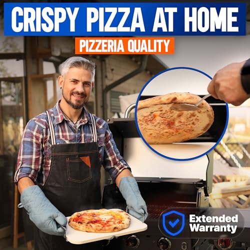15x12 inch Pizza Stone for Oven & BBQ Grill with Handles