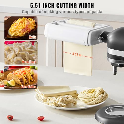 Pasta Maker Attachment for KitchenAid Stand Mixer (3-IN-1)