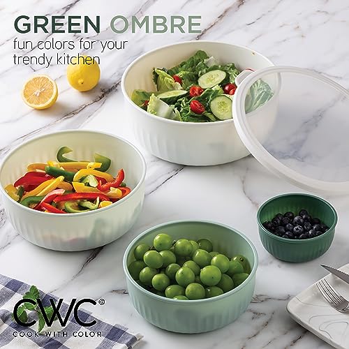 Prep Bowls with Lids (Green / 12 Piece Set - Wide Bowls)