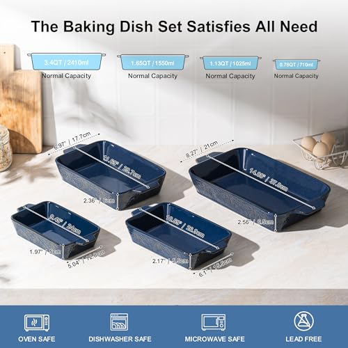 Casserole Dishes for Oven (Blue)