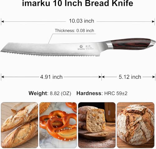 Bread Knife 10 Inch (Rich Brown and Black)