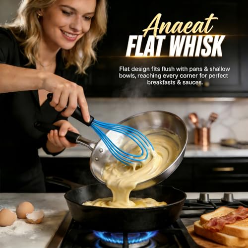 Silicone Kitchen Whisk Set of 4 (9+11+12 &11 inch / 4 Pcs Blue)