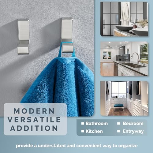 Bathroom Towel Hooks (2 Pack / Brushed Nickel)