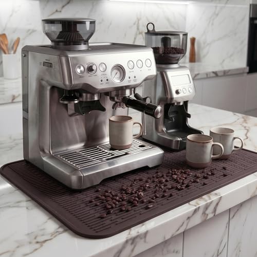 Silicone Dish Drying Mat for Multiple Usage (Coffee / 24"L x 18"W)