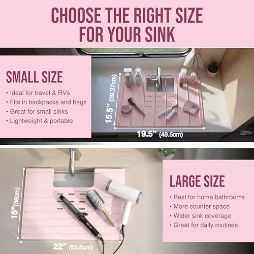 Travel Size Bathroom Sink Cover for Counter Space