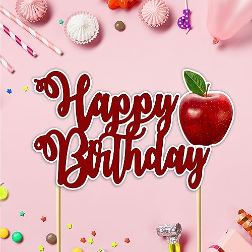 Apple Happy Birthday Cake Topper