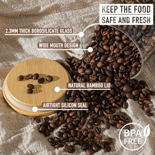 32oz 1Qt Round Glass Storage Containers with Lids 6 (32oz*6)