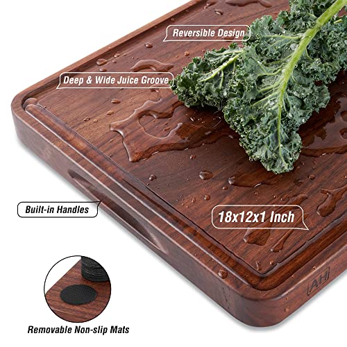 Thick Walnut Wood Cutting Board 18x12 in Large Wooden Chopping Board (Edge Grain / 18"L x 12"W)