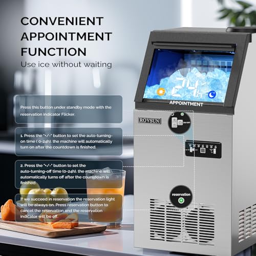 150LBS 24H Commercial Ice Maker Machine with 2 Water Inlets (150LB)