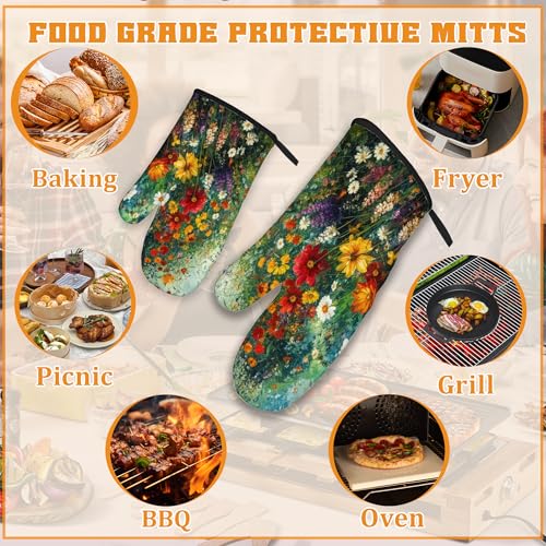 Vintage Flower Fields Oven Mitts and Pot Holders (4 Count)