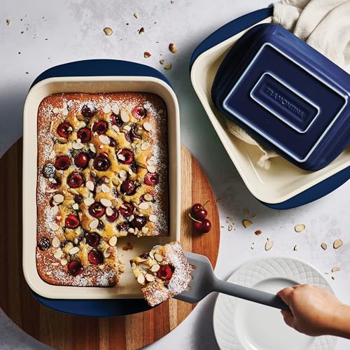 Mae 3 Pc Ceramic Porcelain Baking Pans Set (Cobalt)