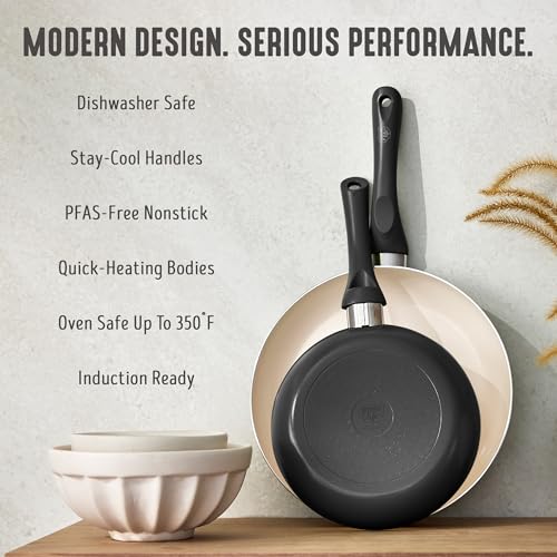 2 Piece 8" & 10" (8" and 10" Frying Pan Skillet Set / Graphite Black)