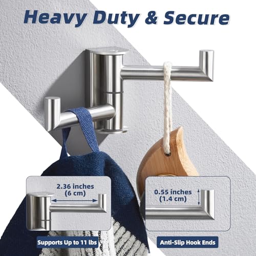 Double Swivel Towel Hook (1 Pack / Brushed Nickel)
