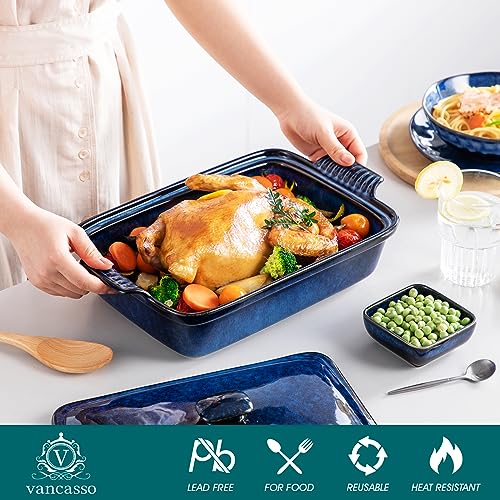 Starry Casserole Dish With Lid (Blue / 3.8 Quart)