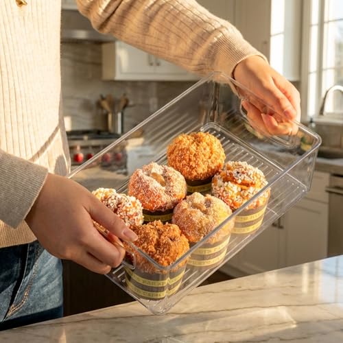 Clear Storage Bins 8 Packs for Refrigerator (8 Count)