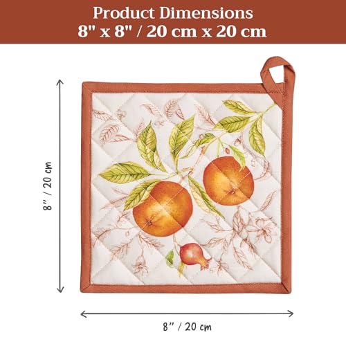 Pot Holders 100% Cotton Potholders (128 - Vintage Harvest / 8" x 8" (Pot Holder Pack of 1))