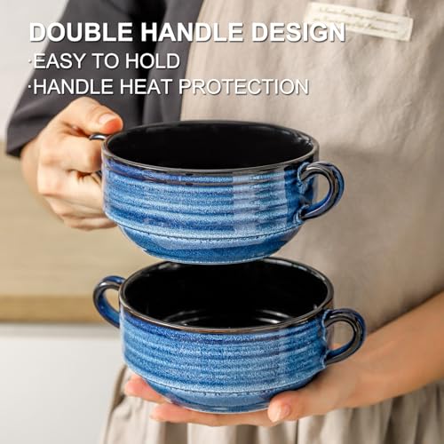 Ceramic Soup Bowls (Blue / 20oz - 6pcs)