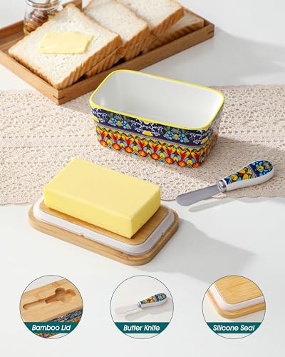 KRVI Butter Dish with Lid (Tulum Sunburst)