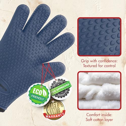 Silicone Pizza Oven Gloves (Night Ocean / One Size Fits Most)