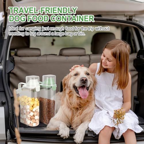 Rice Container Cereal Storage Container 2 Pack (Beige&Green 3.2+3.2Qt)