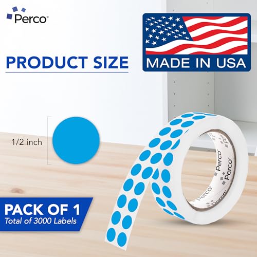 Light Blue Round Circle Dot Sticker 1 (Blue - Light / 0.5 Inch)
