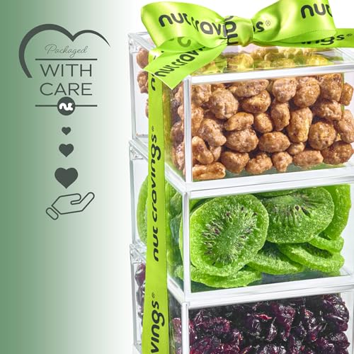 Dried Fruits & Mixed Nuts Acrylic Tower (Lucite Fruit & Nut Assortment)